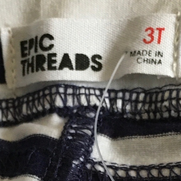 Epic Threads Little Girl Blue/White Striped Shorts size 3T. - Picture 3 of 5